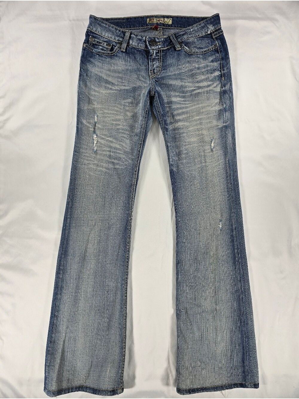 BKE Buckle Sabrina Low Rise Boot Cut Blue Jeans Women’s 27x34 Light Wash Stretch